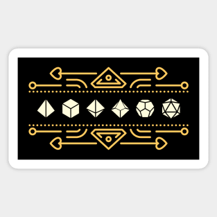 Vintage Gold Minimalist Polyhedral Dice Set Sticker